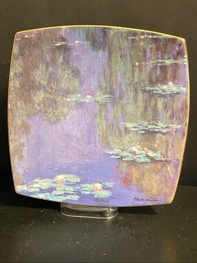 Claude Monet Inspired Purple Water Lilies Decorative Plate Art 8.75”